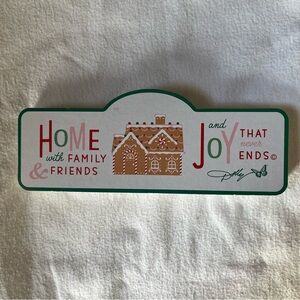 DOLLY PARTON White Rectangular Home Family Joy Holiday Christmas Block DG NEW